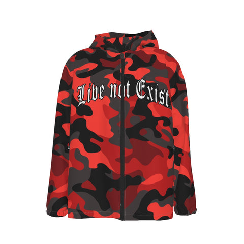 Live Not Exist “Red Camo” Windbreaker