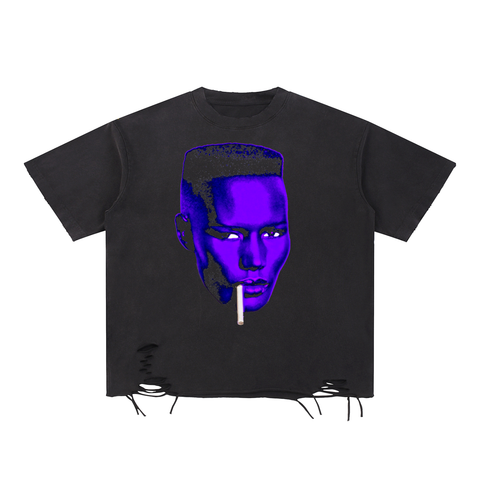 Grace Jones Purple Face Tee – Live Not Exist